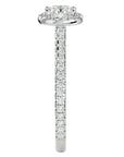 Inel de Logodnă Oxford din Aur 14k cu Moissanite Brilliant Halo Pavé de 0.86 ct din 14k Aur Alb - Castelo.ro