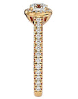 Inel de Logodnă cu Diamante Create în Laborator Brilliant Halo Pavé de 1.30 ct din 18k Aur Galben - Castelo.ro