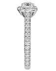 Inel de Logodnă din Aur 14k cu Diamante Create în Laborator Brilliant Halo Pavé de 1.30 ct din 14k Aur Alb - Castelo.ro