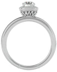 Inel de Logodnă Aspen cu Moissanite Brilliant Halo Pavé de 0.92 ct din Platina - Castelo.ro