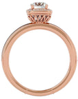 Inel de Logodnă Aspen din Aur 14k cu Diamante Create în Laborator Brilliant Halo Pavé de 0.92 ct din 14k Aur Roz - Castelo.ro