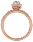 Inel de Logodnă Aspen din Aur 14k cu Diamante Naturale Brilliant Halo Pavé de 0.92 ct din 14k Aur Roz - Castelo.ro