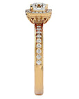 Inel de Logodnă Aspen din Aur 14k cu Diamante Naturale Brilliant Halo Pavé de 0.92 ct din 14k Aur Galben - Castelo.ro