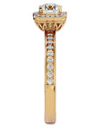 Inel de Logodnă Aspen din Aur 14k cu Diamante Create în Laborator Brilliant Halo Pavé de 0.92 ct din 14k Aur Galben - Castelo.ro