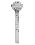 Inel de Logodnă Aspen cu Moissanite Brilliant Halo Pavé de 0.92 ct din Platina - Castelo.ro