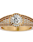 Inel de Logodnă Vintage din Aur 14k cu Diamante Naturale Halo Pavé de 0.97 ct din 14k Aur Galben - Castelo.ro