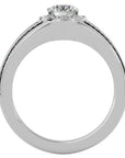 Inel de Logodnă Vintage din Aur 14k cu Diamante Create în Laborator Halo Pavé de 0.97 ct din 14k Aur Alb - Castelo.ro