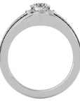 Inel de Logodnă Vintage cu Diamante Create în Laborator Halo Pavé de 0.97 ct din Platina - Castelo.ro