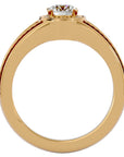 Inel de Logodnă Vintage din Aur 14k cu Moissanite Halo Pavé de 0.97 ct din 14k Aur Galben - Castelo.ro