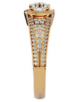 Inel de Logodnă Vintage din Aur 14k cu Diamante Create în Laborator Halo Pavé de 0.97 ct din 14k Aur Galben - Castelo.ro