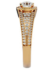 Inel de Logodnă Vintage din Aur 14k cu Diamante Naturale Halo Pavé de 0.97 ct din 14k Aur Galben - Castelo.ro