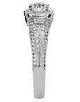 Inel de Logodnă Vintage cu Diamante Create în Laborator Halo Pavé de 0.97 ct din Platina - Castelo.ro