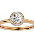 Inel de Logodnă Serenity din Aur 14k cu Diamante Naturale Brilliant Halo de 0.50 ct din 14k Aur Galben - Castelo.ro