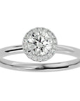 Inel de Logodnă Serenity din Aur 14k cu Moissanite Brilliant Halo de 0.50 ct din 14k Aur Alb - Castelo.ro