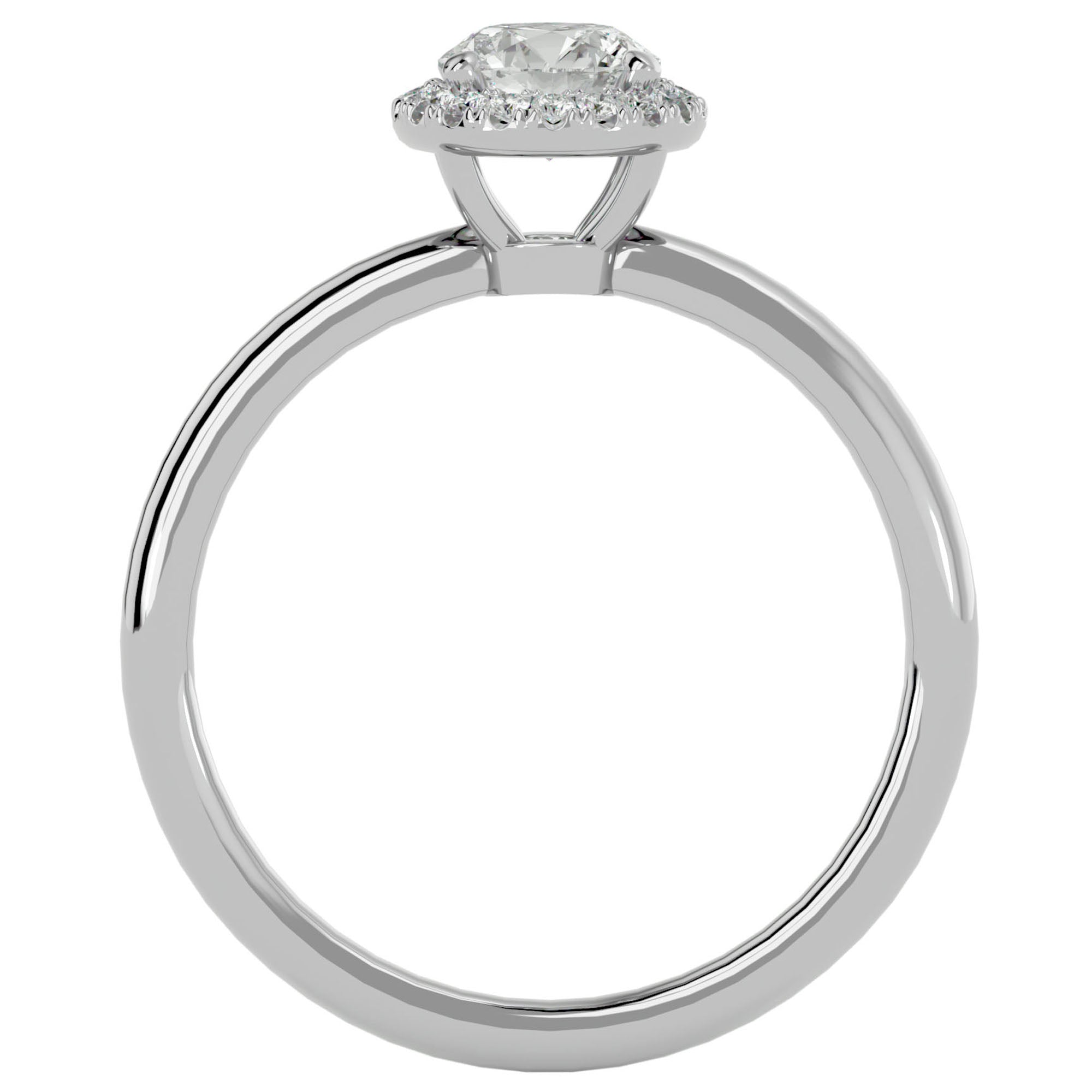 Inel de Logodnă Serenity cu Diamante Create în Laborator Brilliant Halo de 0.50 ct din Platina - Castelo.ro