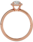 Inel de Logodnă Serenity cu Diamante Create în Laborator Brilliant Halo de 0.50 ct din 18k Aur Roz - Castelo.ro