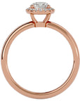 Inel de Logodnă Serenity din Aur 14k cu Moissanite Brilliant Halo de 0.50 ct din 14k Aur Roz - Castelo.ro