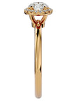 Inel de Logodnă Serenity din Aur 14k cu Diamante Naturale Brilliant Halo de 0.50 ct din 14k Aur Galben - Castelo.ro
