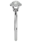 Inel de Logodnă Serenity din Aur 14k cu Diamante Naturale Brilliant Halo de 0.50 ct din 14k Aur Alb - Castelo.ro