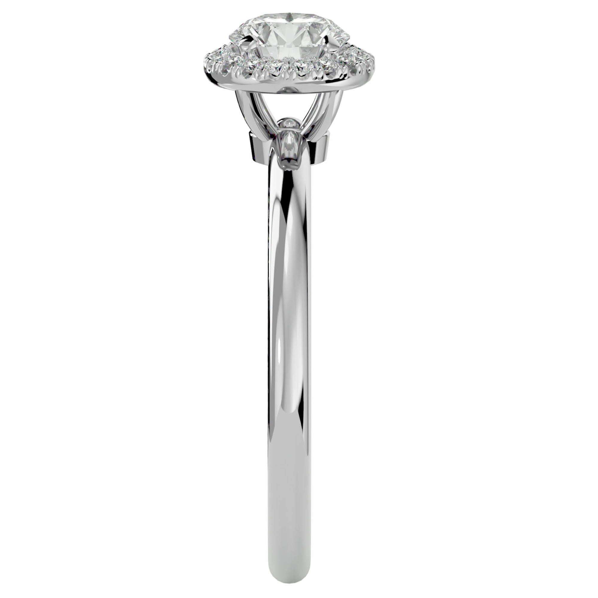Inel de Logodnă Serenity cu Diamante Create în Laborator Brilliant Halo de 0.50 ct din Platina - Castelo.ro