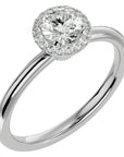 Inel de Logodnă Serenity din Aur 14k cu Moissanite Brilliant Halo de 0.50 ct din 14k Aur Alb - Castelo.ro