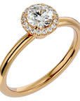 Inel de Logodnă Serenity din Aur 14k cu Moissanite Brilliant Halo de 0.50 ct din 14k Aur Galben - Castelo.ro