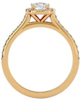 Inel de Logodnă Azure din Aur 14k cu Diamante Create în Laborator Halo Pavé de 0.72 ct din 14k Aur Galben - Castelo.ro