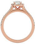 Inel de Logodnă Azure din Aur 14k cu Diamante Create în Laborator Halo Pavé de 0.72 ct din 14k Aur Roz - Castelo.ro