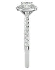 Inel de Logodnă Azure cu Moissanite Halo Pavé de 0.72 ct din Platina - Castelo.ro