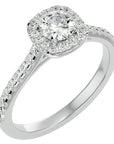 Inel de Logodnă Azure cu Moissanite Halo Pavé de 0.72 ct din Platina - Castelo.ro