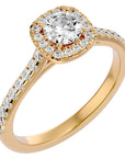Inel de Logodnă Azure din Aur 14k cu Moissanite Halo Pavé de 0.72 ct din 14k Aur Galben - Castelo.ro