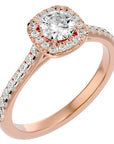Inel de Logodnă Azure din Aur 14k cu Diamante Create în Laborator Halo Pavé de 0.72 ct din 14k Aur Roz - Castelo.ro