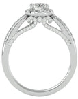 Inel de Logodnă Radiance cu Moissanite Halo Pavé de 0.98 ct din Platina - Castelo.ro