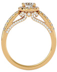 Inel de Logodnă Radiance din Aur 14k cu Diamante Naturale Halo Pavé de 0.98 ct din 14k Aur Galben - Castelo.ro