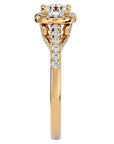 Inel de Logodnă Radiance cu Diamante Create în Laborator Halo Pavé de 0.98 ct din 18k Aur Galben - Castelo.ro