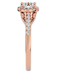 Inel de Logodnă Radiance din Aur 14k cu Diamante Naturale Halo Pavé de 0.98 ct din 14k Aur Roz - Castelo.ro