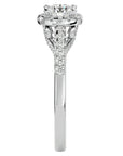 Inel de Logodnă Radiance din Aur 14k cu Diamante Create în Laborator Halo Pavé de 0.98 ct din 14k Aur Alb - Castelo.ro