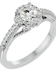 Inel de Logodnă Radiance cu Diamante Create în Laborator Halo Pavé de 0.98 ct din Platina - Castelo.ro