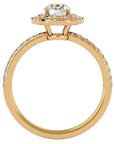 Inel de Logodnă Pinnacle din Aur 14k cu Diamante Naturale Halo Pavé de 1.03 ct din 14k Aur Galben - Castelo.ro