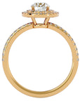 Inel de Logodnă Pinnacle din Aur 14k cu Moissanite Halo Pavé de 1.03 ct din 14k Aur Galben - Castelo.ro