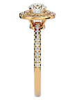 Inel de Logodnă Pinnacle din Aur 14k cu Moissanite Halo Pavé de 1.03 ct din 14k Aur Galben - Castelo.ro