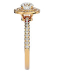 Inel de Logodnă Pinnacle din Aur 14k cu Diamante Naturale Halo Pavé de 1.03 ct din 14k Aur Galben - Castelo.ro