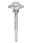 Inel de Logodnă Pinnacle cu Diamante Naturale Halo Pavé de 1.03 ct din Platina - Castelo.ro