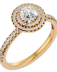 Inel de Logodnă Pinnacle din Aur 14k cu Diamante Naturale Halo Pavé de 1.03 ct din 14k Aur Galben - Castelo.ro