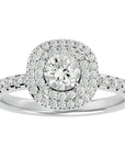 Inel de Logodnă Aristocrat cu Diamante Naturale Halo Pavé de 1.14 ct din Platina - Castelo.ro