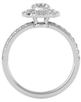 Inel de Logodnă Aristocrat cu Moissanite Halo Pavé de 1.14 ct din Platina - Castelo.ro