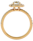 Inel de Logodnă Aristocrat cu Moissanite Halo Pavé de 1.14 ct din 18k Aur Galben - Castelo.ro