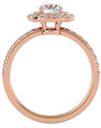 Inel de Logodnă Aristocrat din Aur 14k cu Diamante Create în Laborator Halo Pavé de 1.14 ct din 14k Aur Roz - Castelo.ro