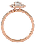 Inel de Logodnă Aristocrat din Aur 14k cu Diamante Create în Laborator Halo Pavé de 1.14 ct din 14k Aur Roz - Castelo.ro