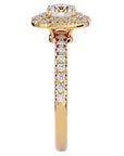 Inel de Logodnă Aristocrat din Aur 14k cu Diamante Create în Laborator Halo Pavé de 1.14 ct din 14k Aur Galben - Castelo.ro